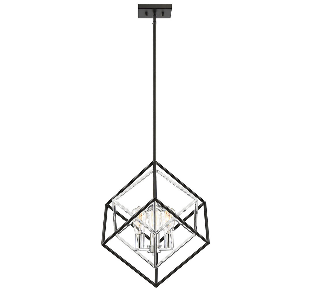 Savoy House Dexter 7-2241-3-67 Pendant Light - Matte Black with Polished Chrome Accents