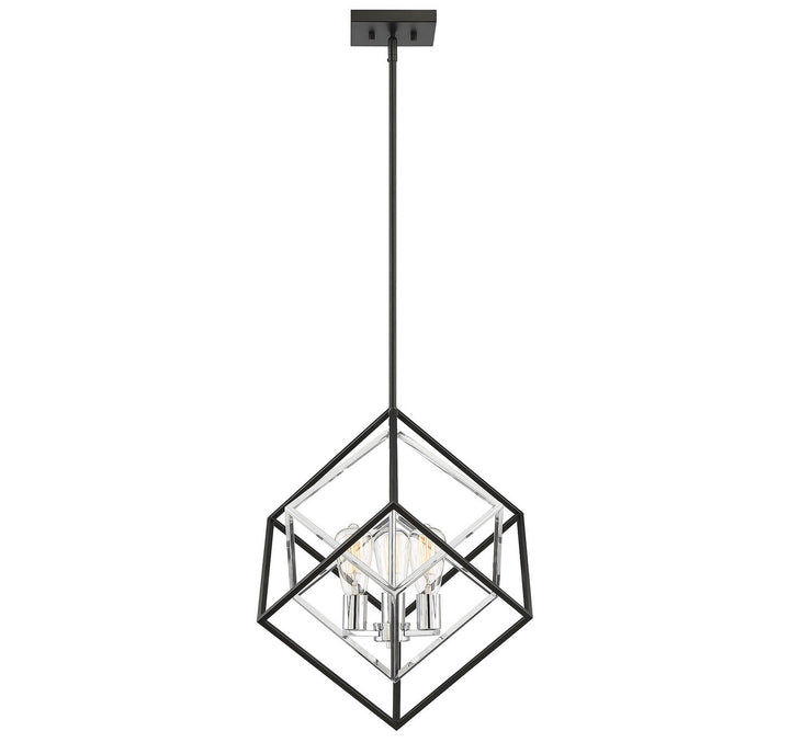 Savoy House Dexter 7-2241-3-67 Pendant Light - Matte Black with Polished Chrome Accents
