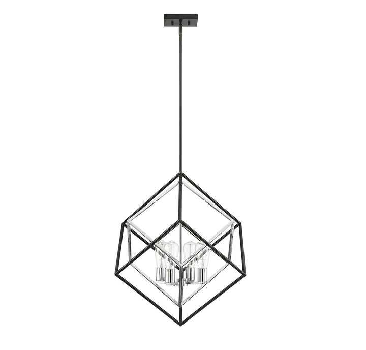 Savoy House Dexter 7-2241-4-67 Pendant Light - Matte Black with Polished Chrome Accents