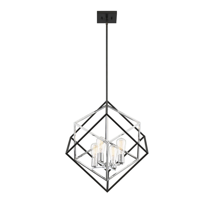 Savoy House Dexter 7-2241-4-67 Pendant Light - Matte Black with Polished Chrome Accents