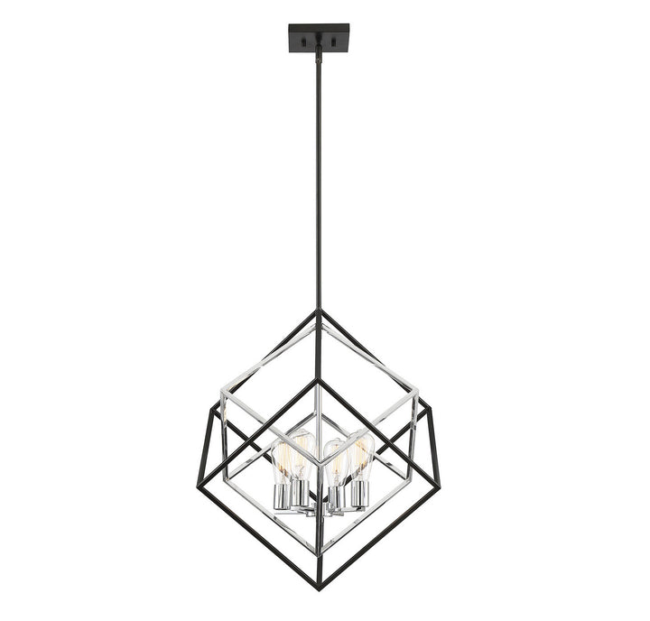 Savoy House Dexter 7-2241-4-67 Pendant Light - Matte Black with Polished Chrome Accents