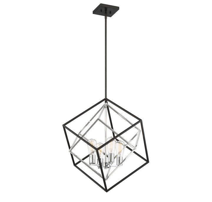 Savoy House Dexter 7-2241-4-67 Pendant Light - Matte Black with Polished Chrome Accents