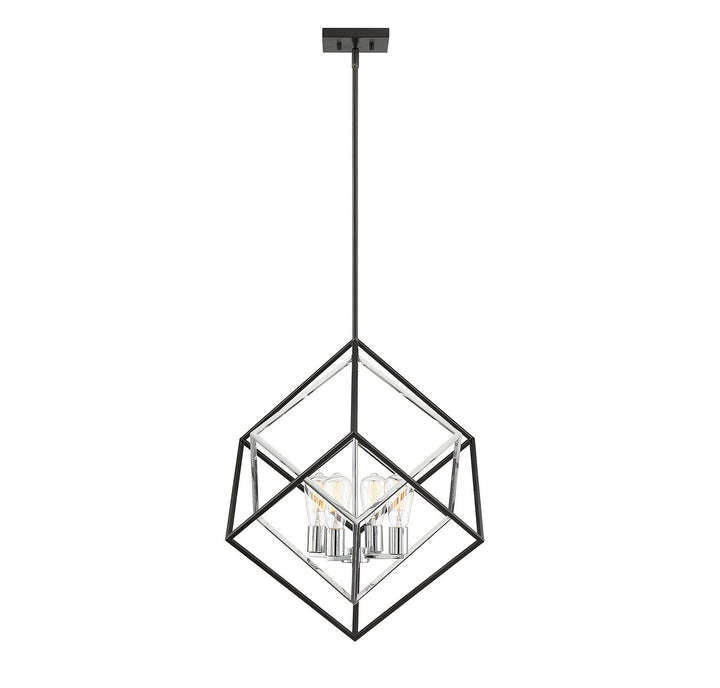 Savoy House Dexter 7-2241-4-67 Pendant Light - Matte Black with Polished Chrome Accents