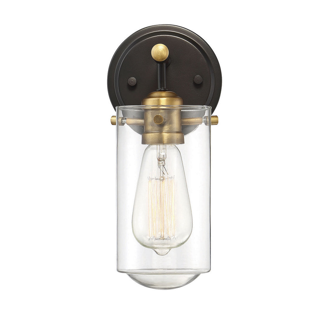 Savoy House Clayton 9-2262-1-79 Wall Sconce Light - English Bronze and Warm Brass