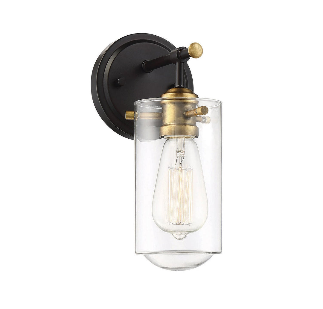 Savoy House Clayton 9-2262-1-79 Wall Sconce Light - English Bronze and Warm Brass