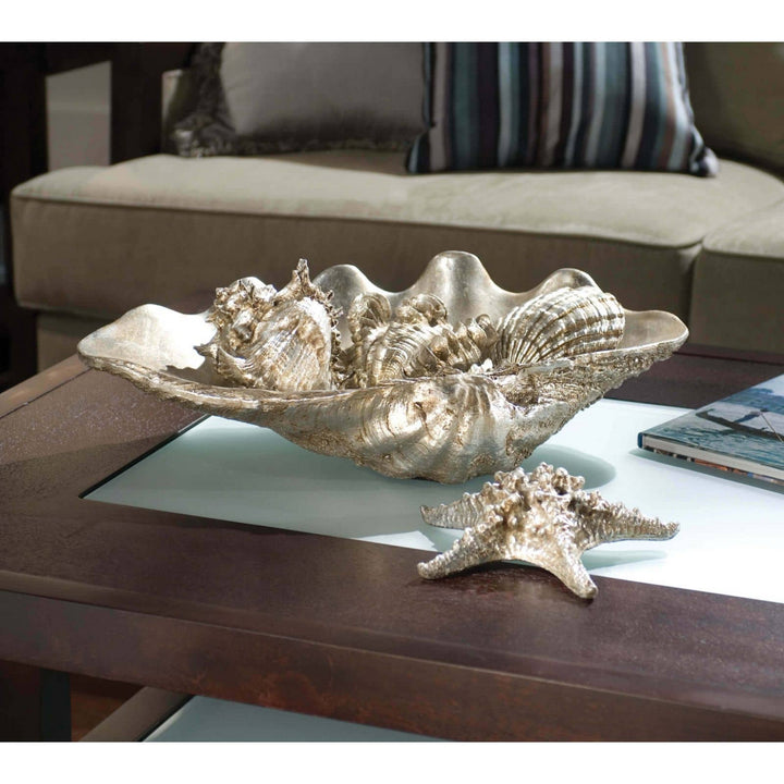 Regina Andrew 20-1003  Clam Home Decor Ambered Silver Leaf