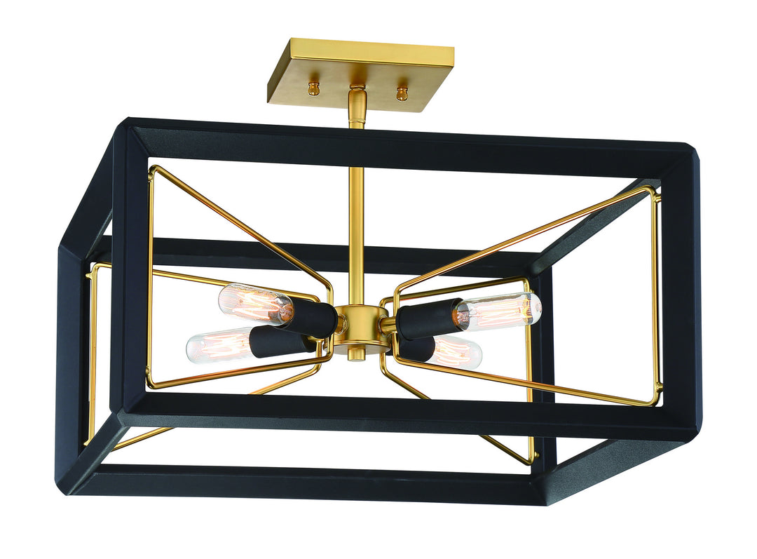 Metropolitan Sable Point N7853-707 Ceiling Light - Sand Coal With Honey Gold Acce