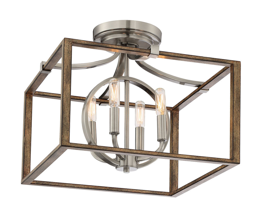 Minka-Lavery Country Estates 4013-280 Ceiling Light - Sun Faded Wood W/Brushed Nicke