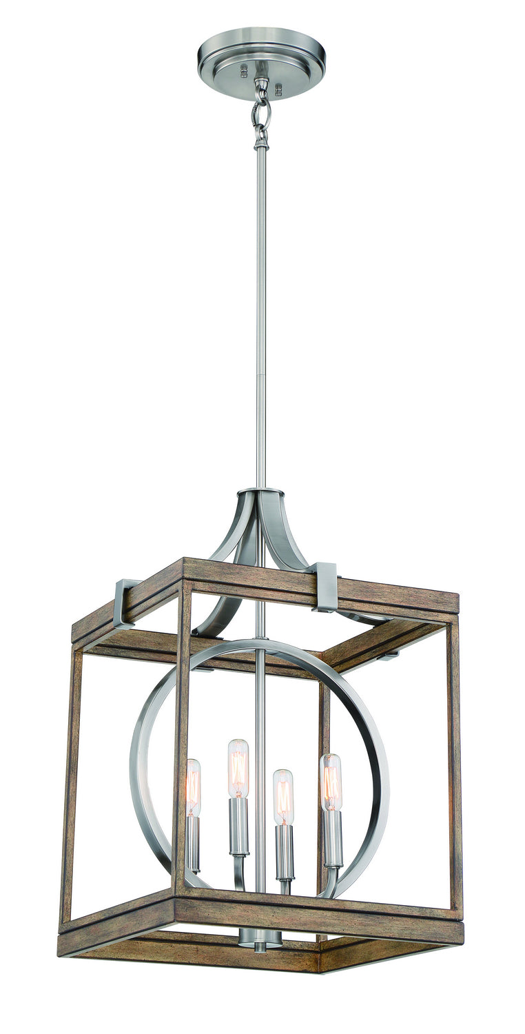 Minka-Lavery Country Estates 4014-280 Pendant Light - Sun Faded Wood W/Brushed Nicke