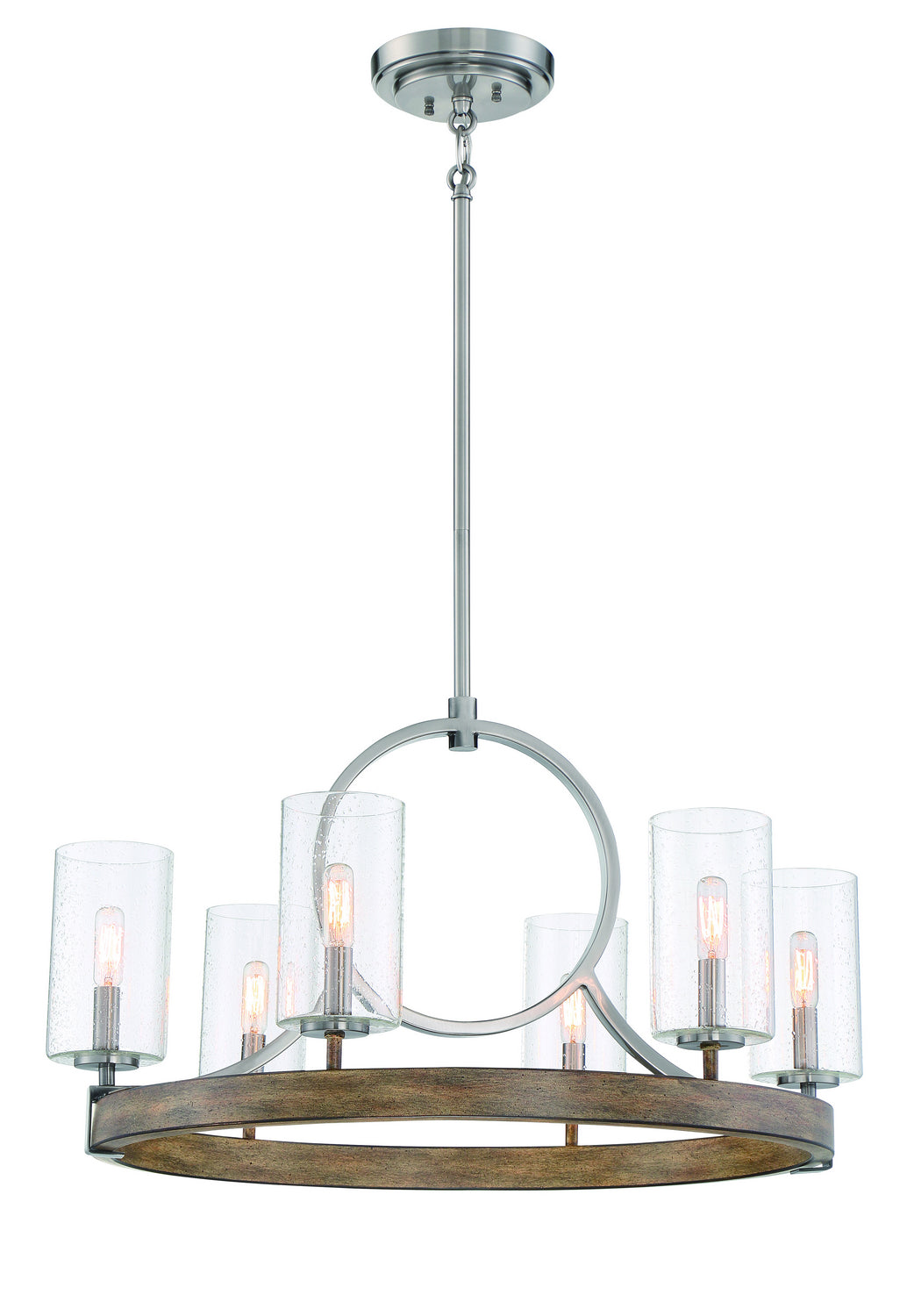 Minka-Lavery Country Estates 4015-280 Chandelier Light - Sun Faded Wood W/Brushed Nicke