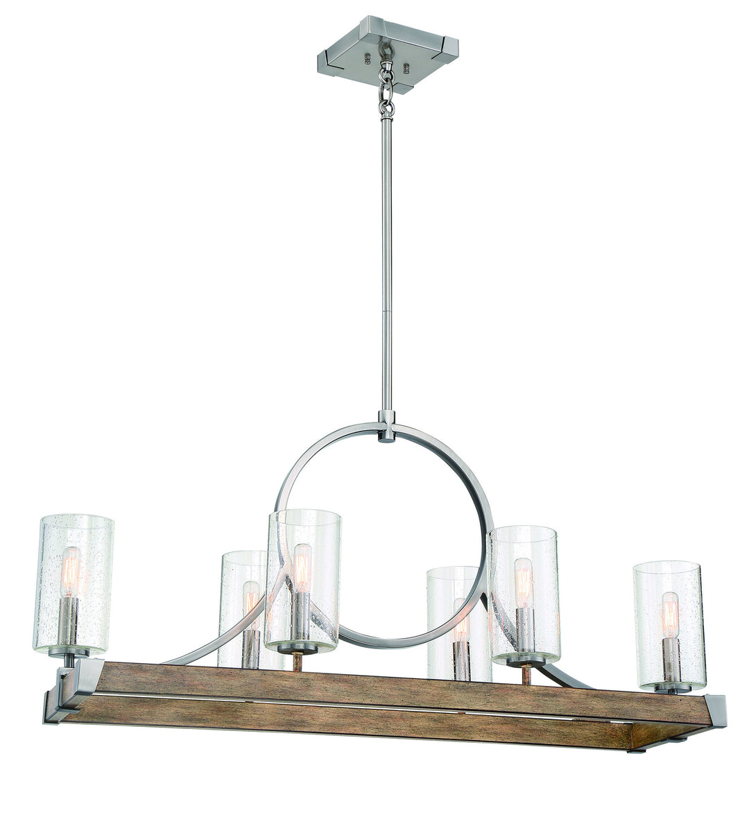 Minka-Lavery Country Estates 4016-280 Pendant Light - Sun Faded Wood W/Brushed Nicke