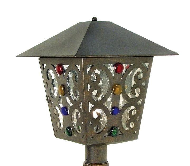 Meyda Tiffany Lighting 119834 Julie One Light Post Lantern Outdoor Bronze / Dark