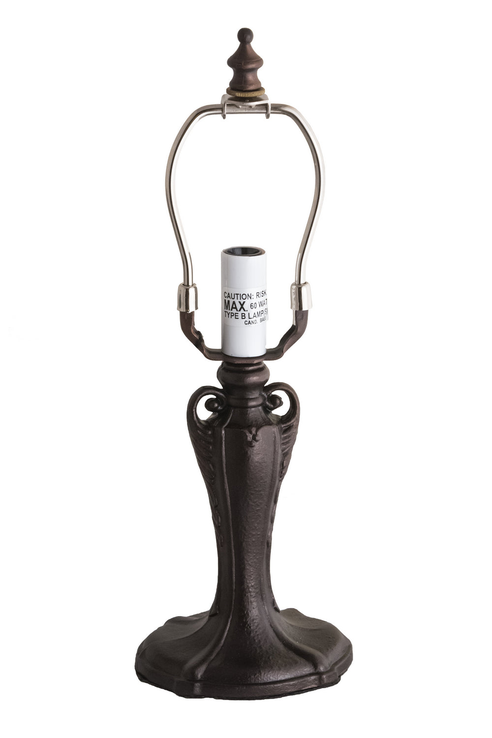 Meyda Tiffany Lighting 14053 Zena 6.5" Leaf-Handle Base/4.5 Mini Harp Utility Light Bronze / Dark