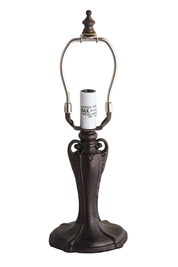 Meyda Tiffany Lighting 14053 Zena 6.5" Leaf-Handle Base/4.5 Mini Harp Utility Light Bronze / Dark