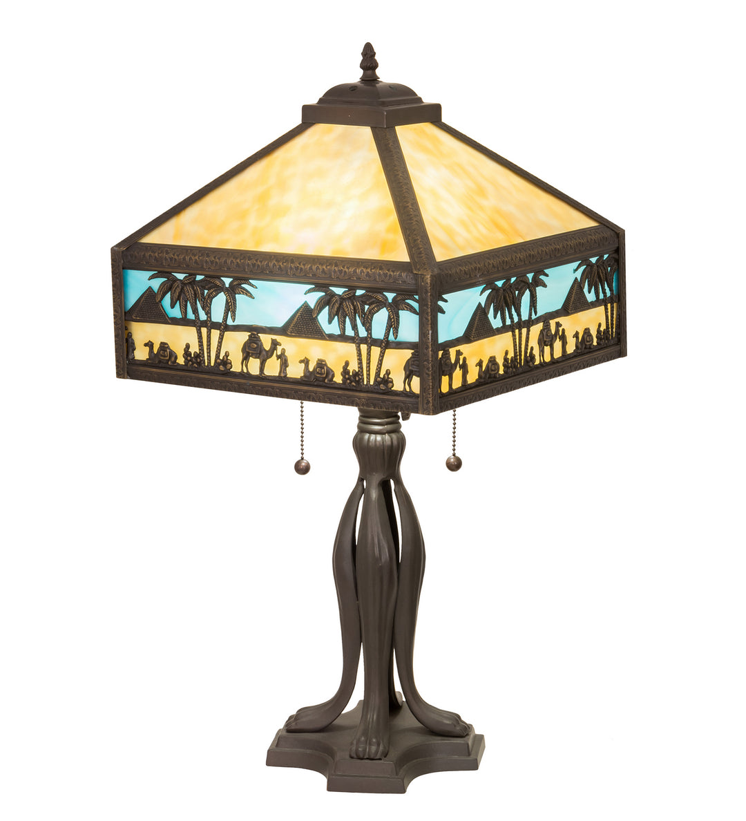 Meyda Tiffany Lighting 176708 Camel Two Light Table Lamp Lamp Bronze / Dark