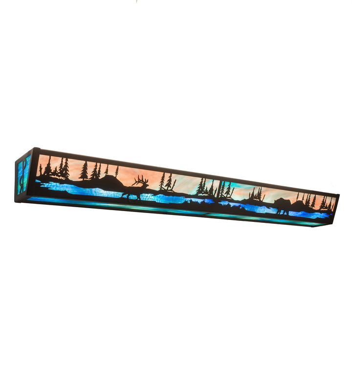 Meyda Tiffany Elk & Black Bear 211730 Bath Vanity Light 48 in. wide - Timeless Bronze