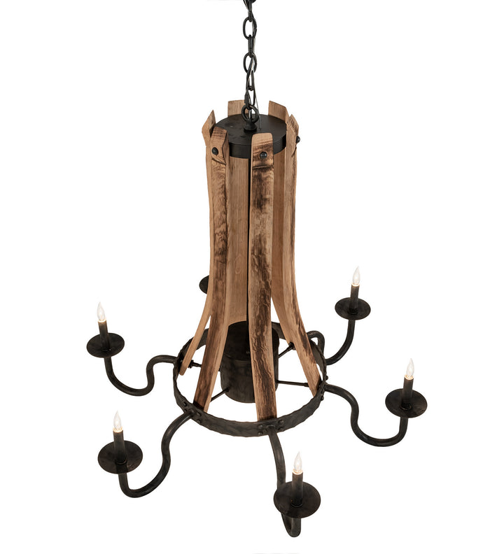 Meyda Tiffany Barrel Stave 214086 Chandelier Light - Natural Wood