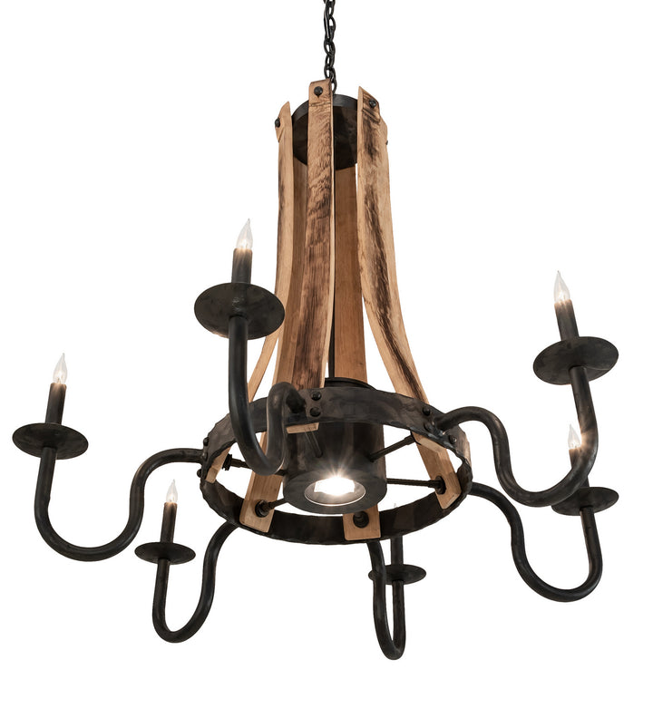 Meyda Tiffany Barrel Stave 214086 Chandelier Light - Natural Wood