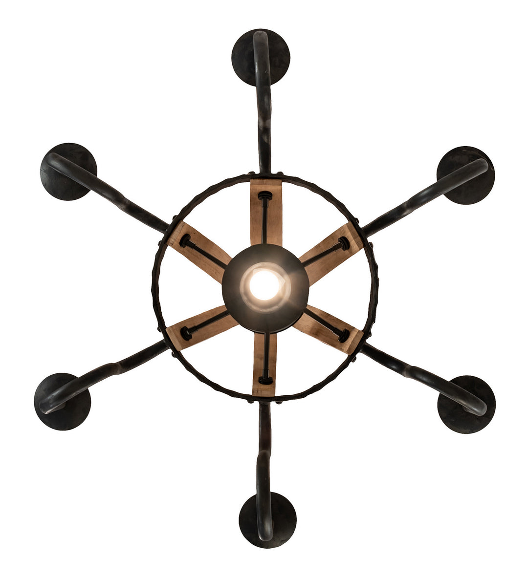 Meyda Tiffany Barrel Stave 214086 Chandelier Light - Natural Wood