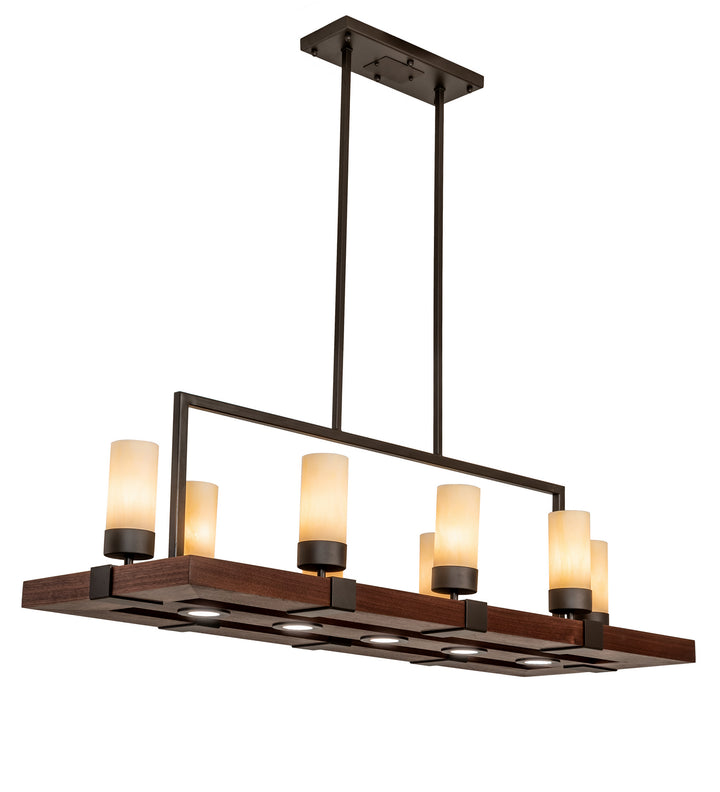 Meyda Tiffany Grand Terrace 214544 Pendant Light - Natural Wood, Oil Rubbed Bronze
