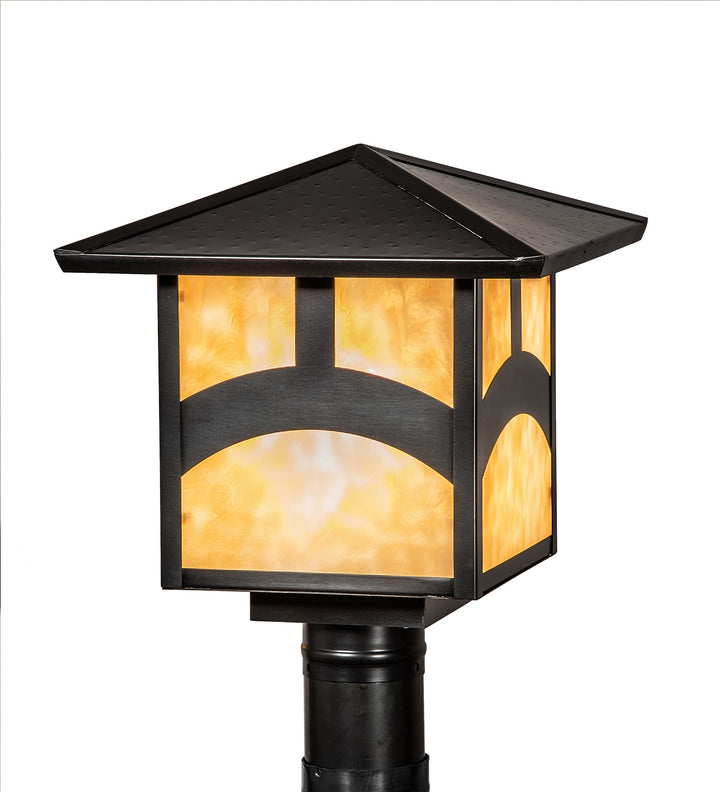 Meyda Tiffany Lighting 39312 Seneca One Light Post Mount Outdoor Bronze / Dark