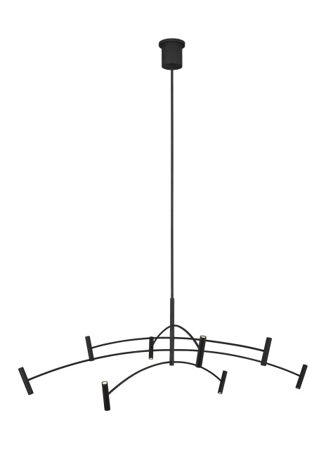 Visual Comfort Modern Aerial 700ARL60B-LED930 Chandelier Light - Matte Black