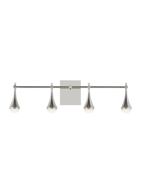 Visual Comfort Modern Lody 700BCLDY4N-LED930 Bath Vanity Light 4 in. wide - Polished Nickel