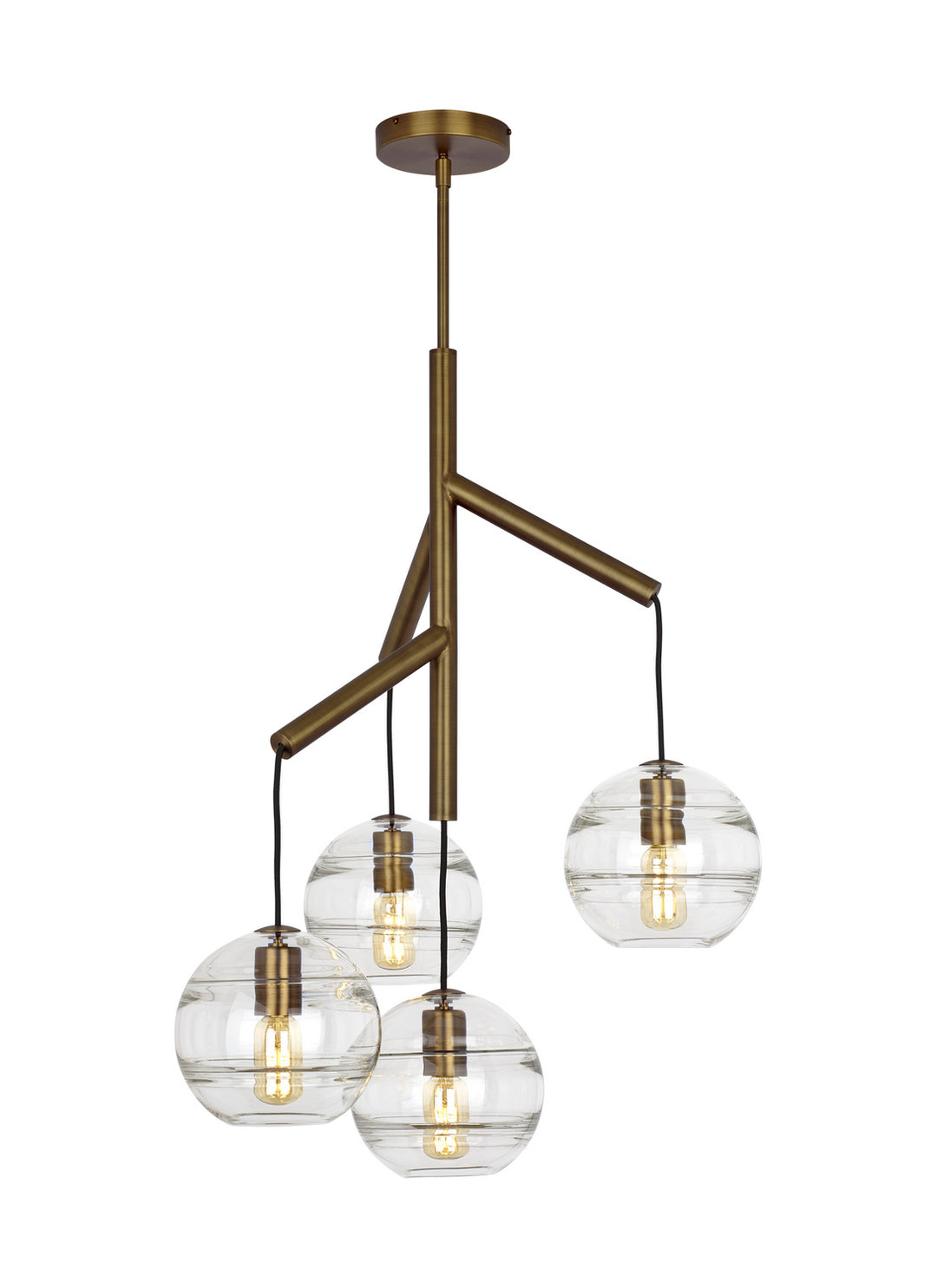 Visual Comfort Modern Sedona 700SDNMPR1CR Chandelier Light - Aged Brass