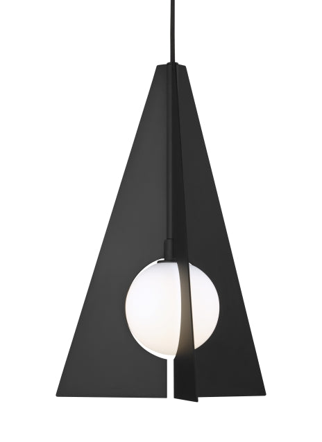 Visual Comfort Modern Orbel Pyramid 700TDOBLPB Pendant Light - Matte Black