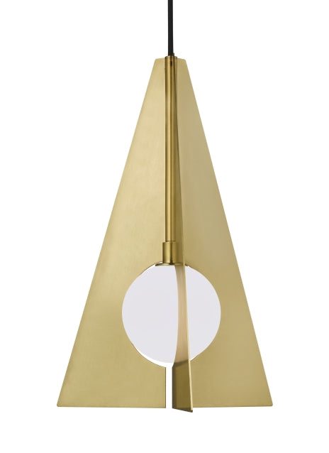 Visual Comfort Modern Orbel Pyramid 700TDOBLPR Pendant Light - Aged Brass