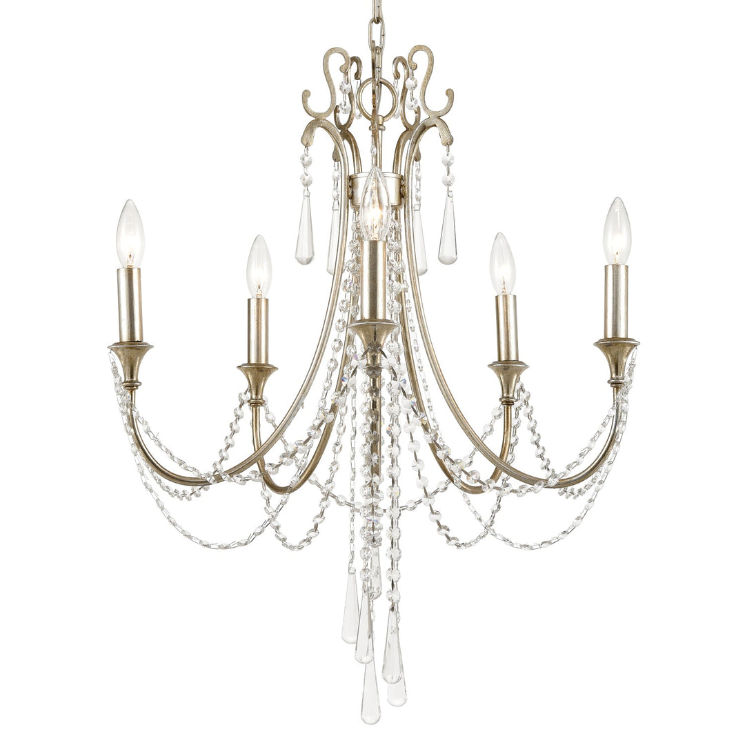Crystorama Arcadia ARC-1905-SA-CL-MWP Chandelier Light - Antique Silver