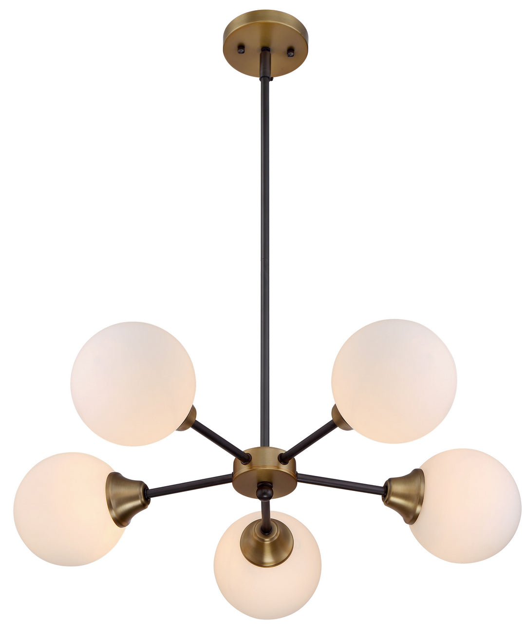 Meridian Mchan M10011-79 Chandelier Light - Oil Rubbed Bronze with Natural Brass