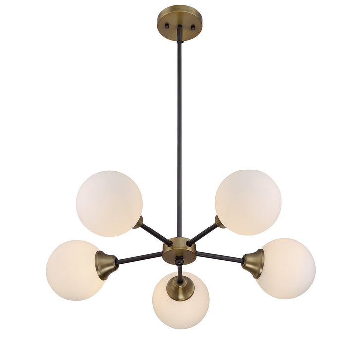 Meridian Mchan M10011-79 Chandelier Light - Oil Rubbed Bronze with Natural Brass