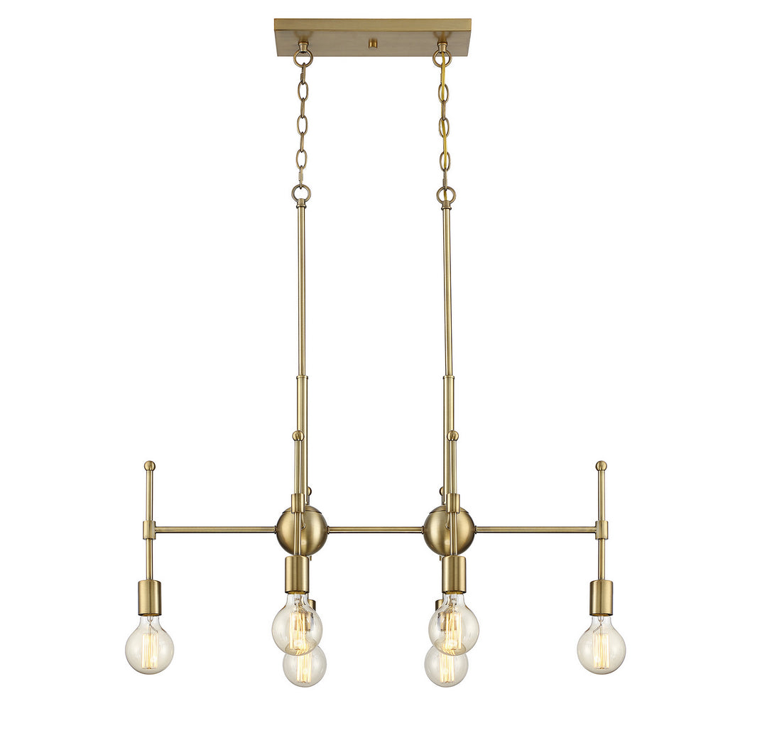 Meridian Mchan M10015-322 Pendant Light - Natural Brass