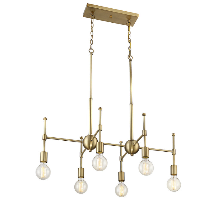 Meridian Mchan M10015-322 Pendant Light - Natural Brass