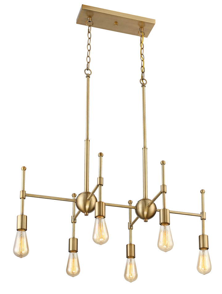 Meridian Mchan M10015-322 Pendant Light - Natural Brass