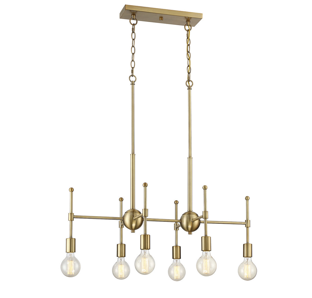 Meridian Mchan M10015-322 Pendant Light - Natural Brass