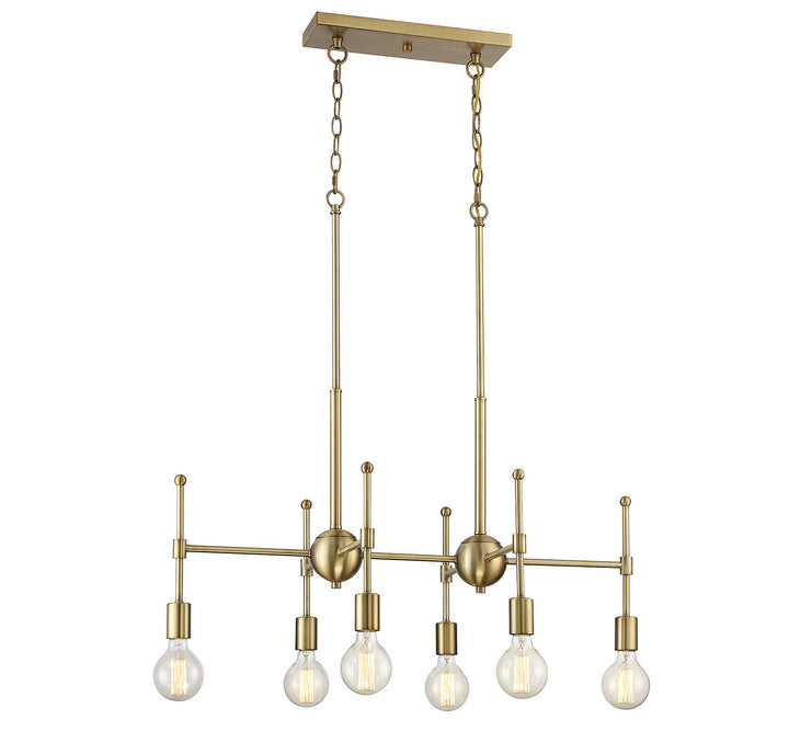 Meridian Mchan M10015-322 Pendant Light - Natural Brass