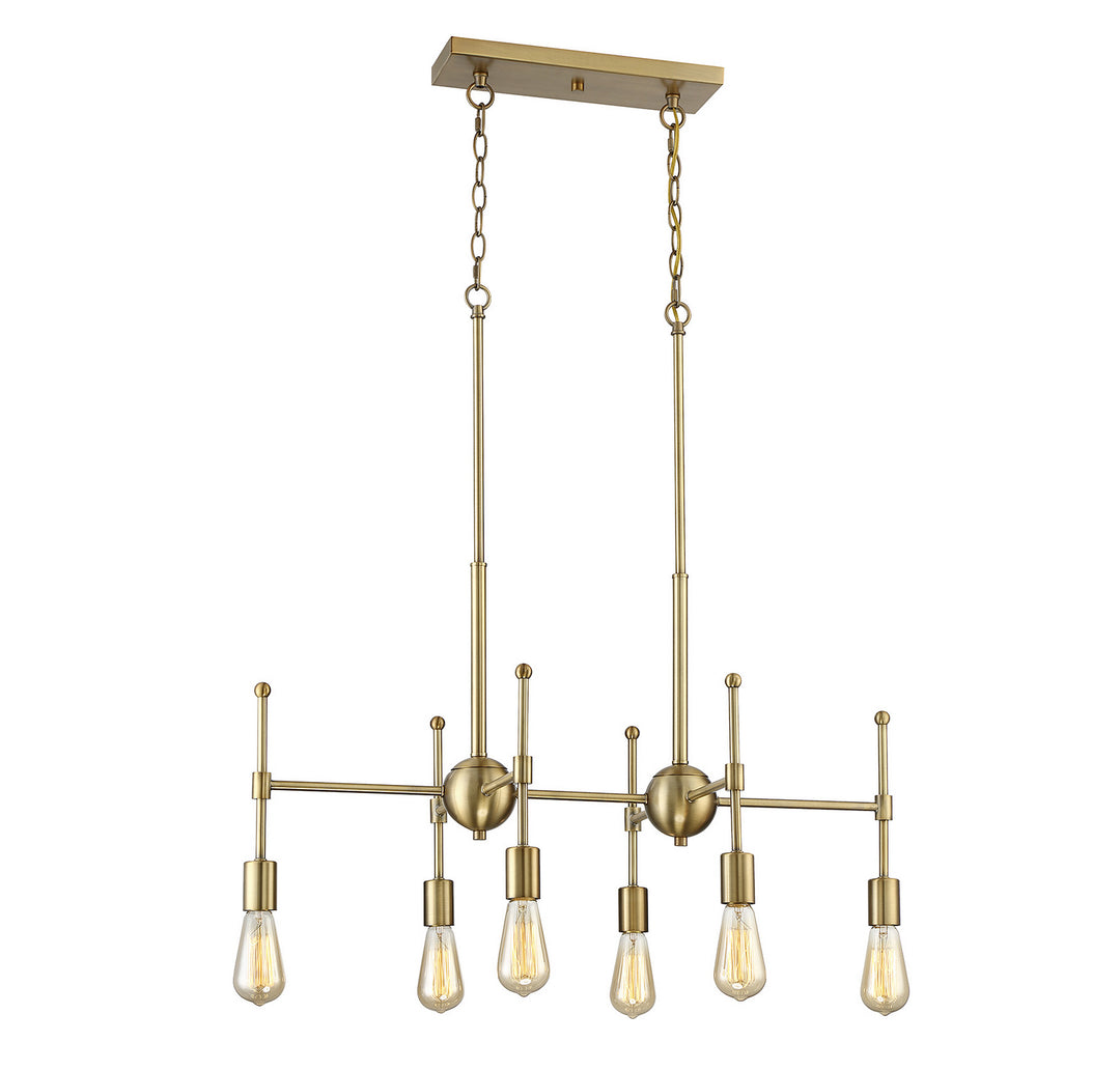 Meridian Mchan M10015-322 Pendant Light - Natural Brass
