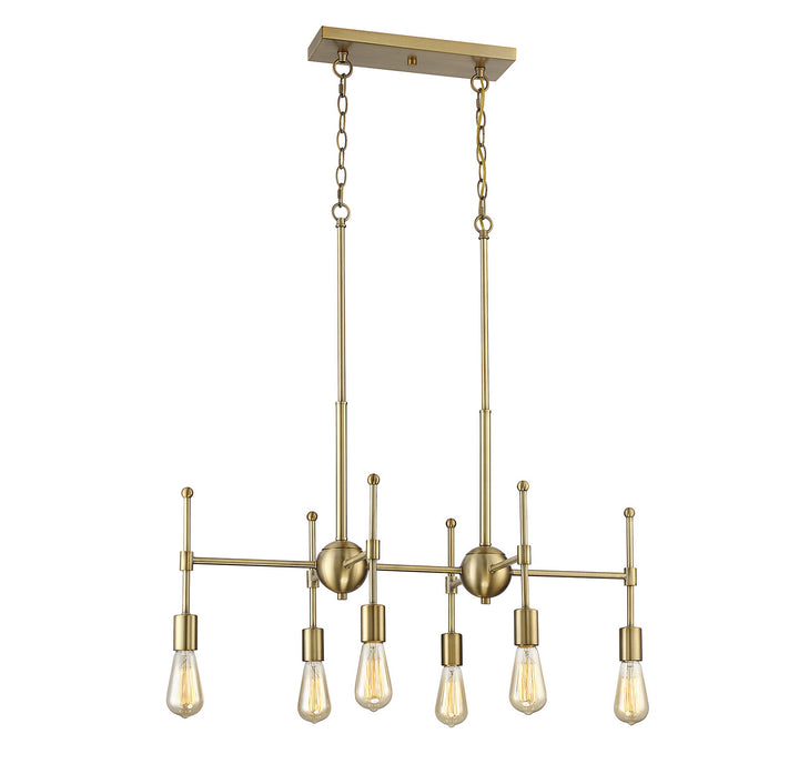 Meridian Mchan M10015-322 Pendant Light - Natural Brass