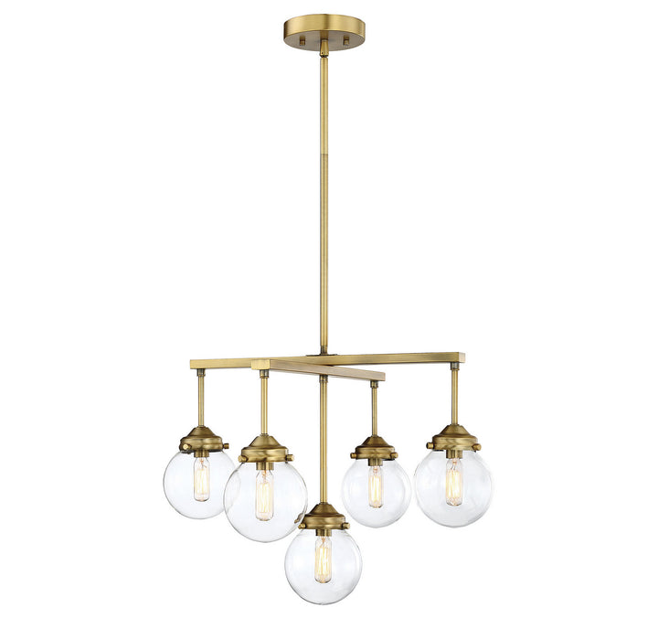Meridian Mchan M10041NB Chandelier Light - Natural Brass