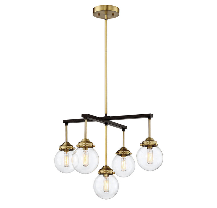 Meridian Mchan M10041ORBNB Chandelier Light - Oil Rubbed Bronze with Natural Brass