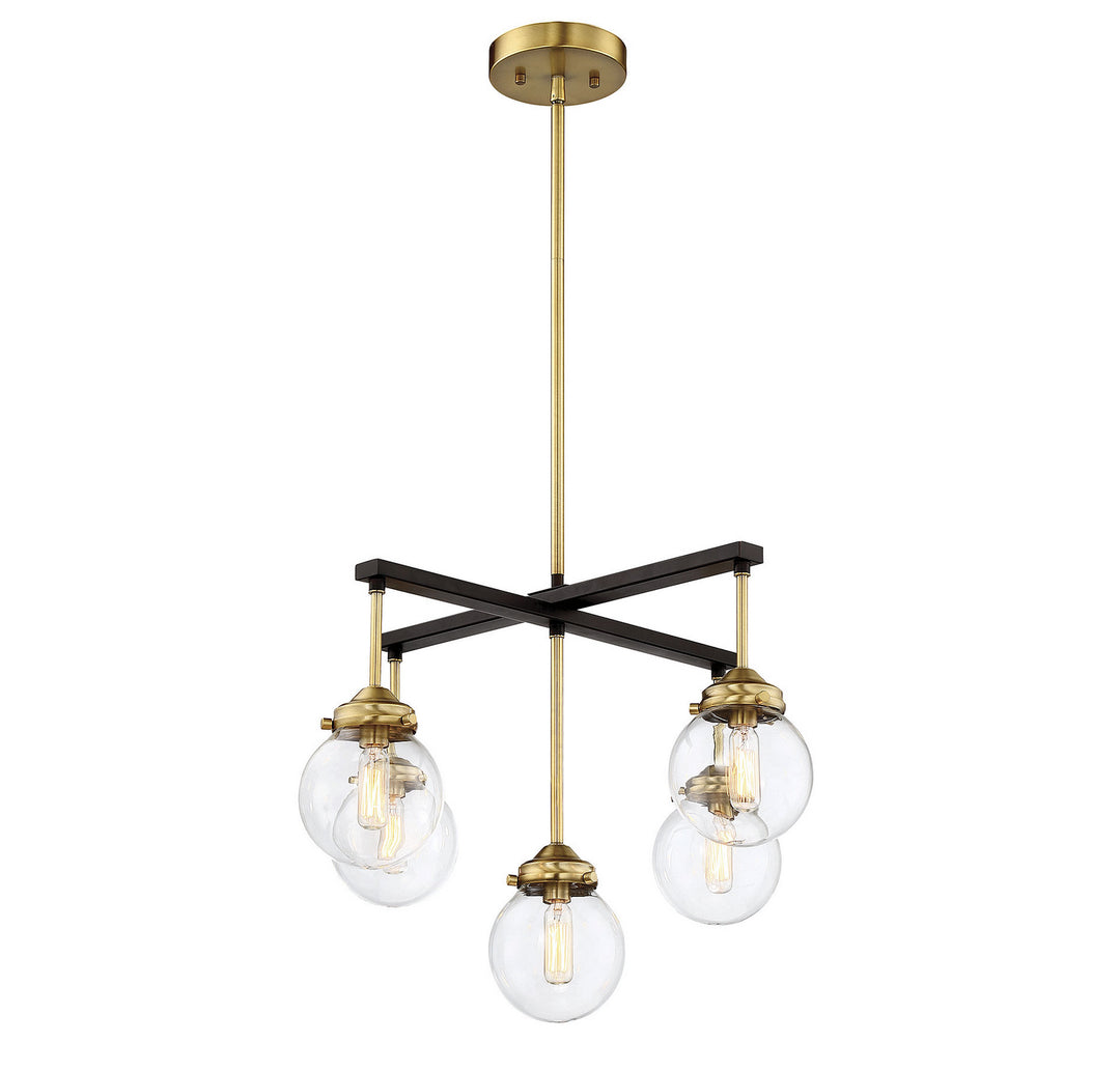 Meridian Mchan M10041ORBNB Chandelier Light - Oil Rubbed Bronze with Natural Brass