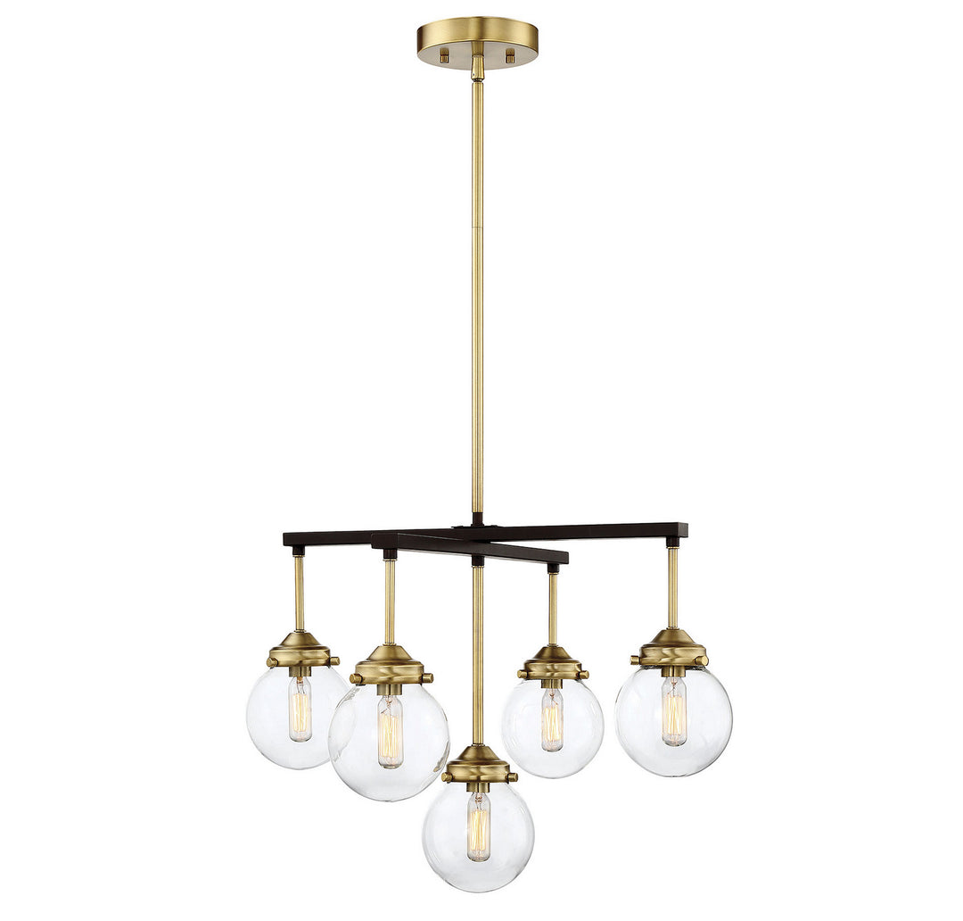 Meridian Mchan M10041ORBNB Chandelier Light - Oil Rubbed Bronze with Natural Brass