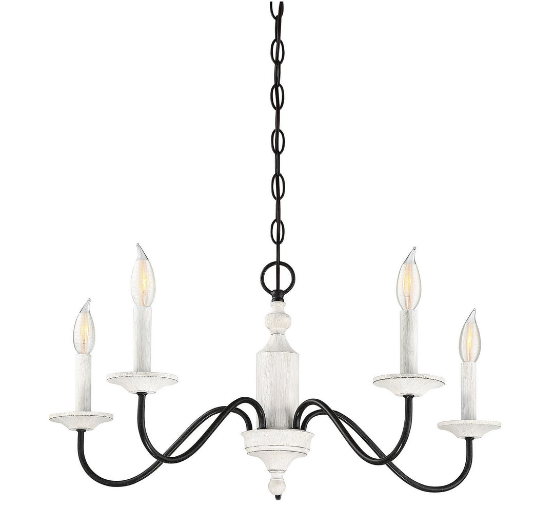 Meridian Mchan M10044WW Chandelier Light - Washed Wood and Iron