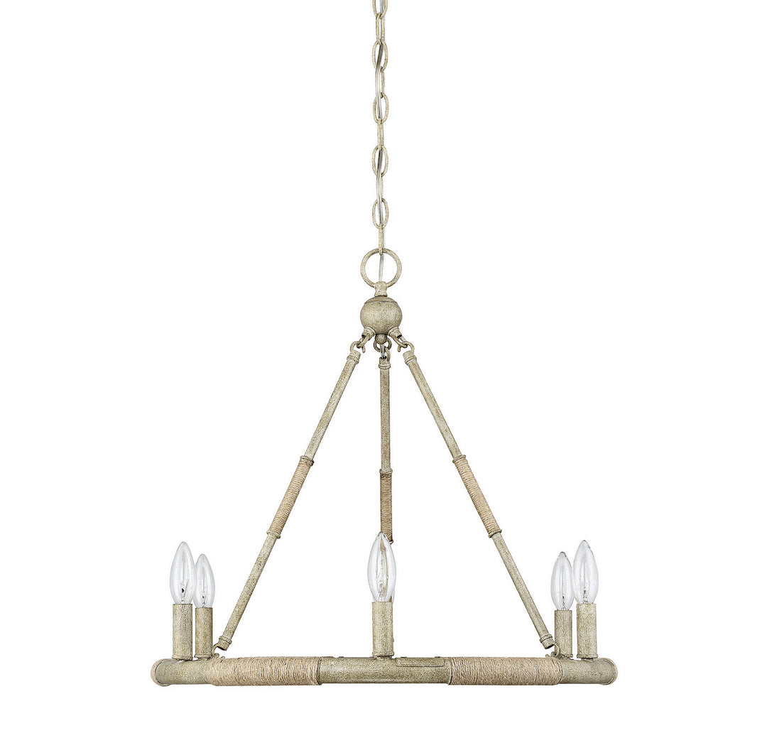 Meridian Mchan M10047NWR Chandelier Light - Natural Wood and Rope