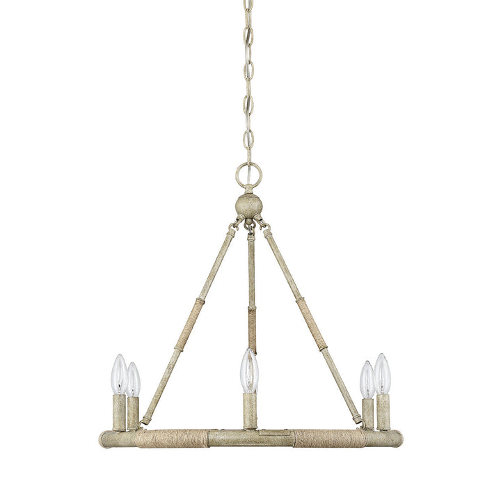 Meridian Mchan M10047NWR Chandelier Light - Natural Wood and Rope
