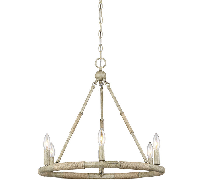 Meridian Mchan M10047NWR Chandelier Light - Natural Wood and Rope