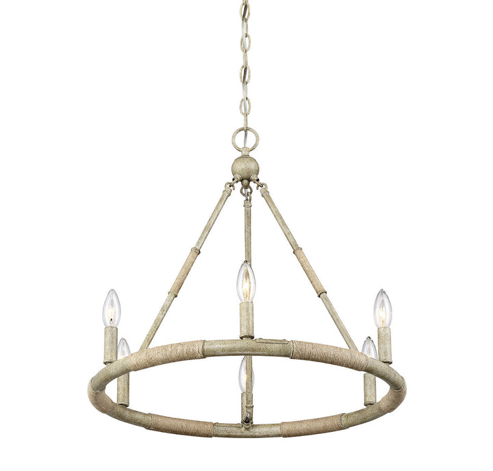 Meridian Mchan M10047NWR Chandelier Light - Natural Wood and Rope