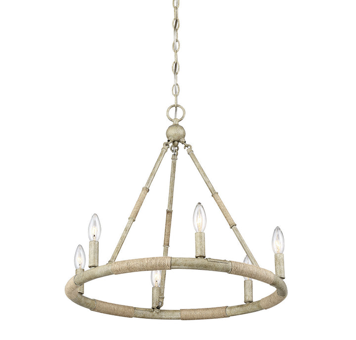 Meridian Mchan M10047NWR Chandelier Light - Natural Wood and Rope